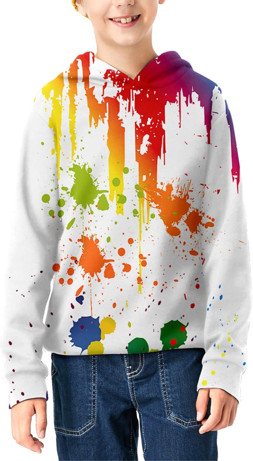 Linnhoy 3D Printed Kids Hoodies 6-15 Years