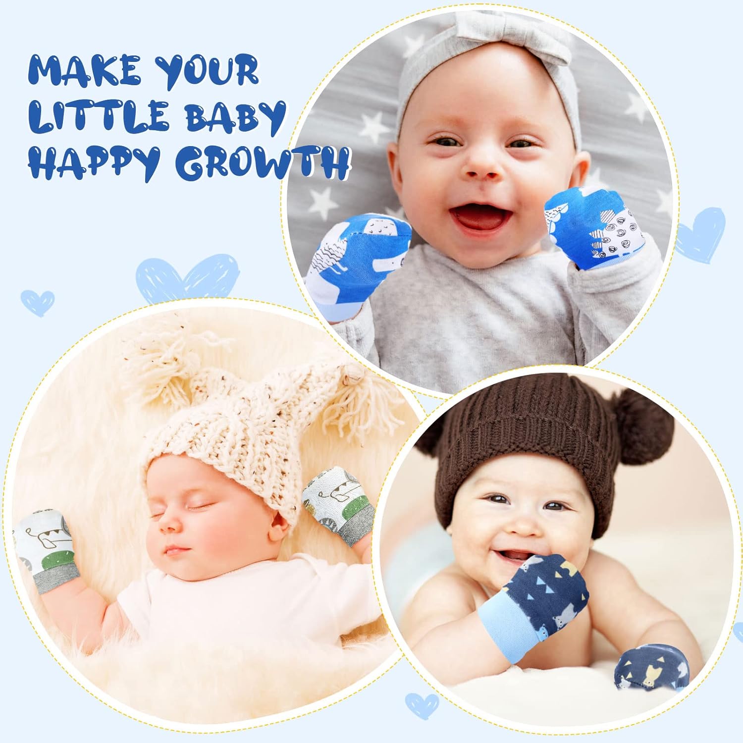 12-Pair Newborn Cuddle Mittens