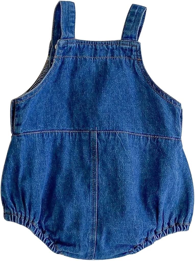 HOOLCHEAN Baby Boys and Girls Denim Bodysuit with Straps