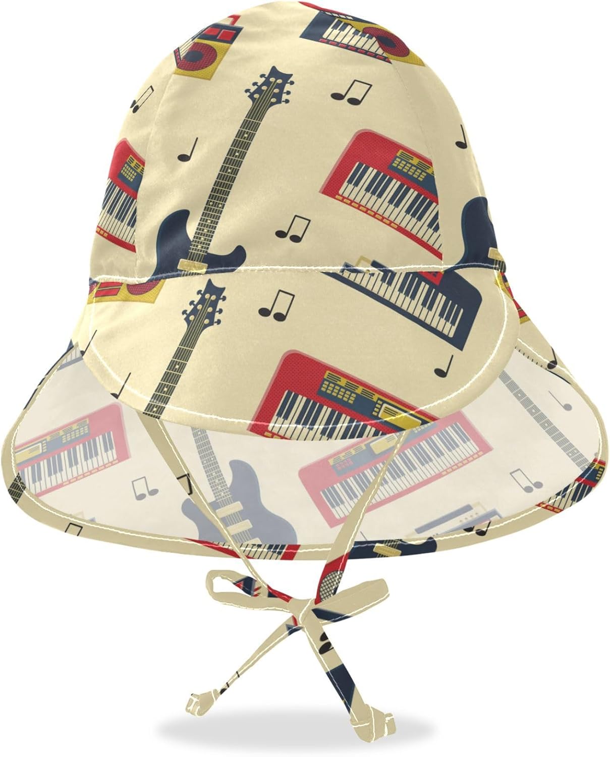 Retro Guitar Sunhat for Toddlers Protection and Style