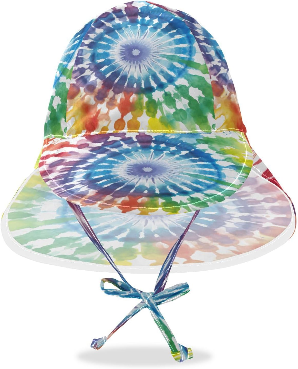 Adjustable Rainbow Tie-Dye Baby Sun Hat