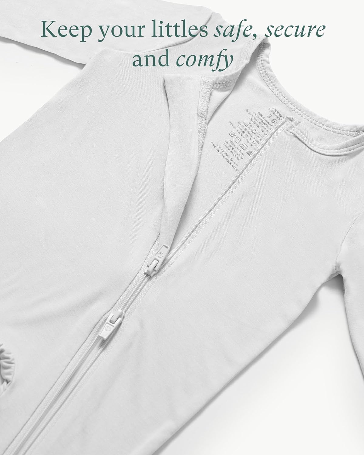 Moisture-Wicking Baby Pajamas with Double Zipper