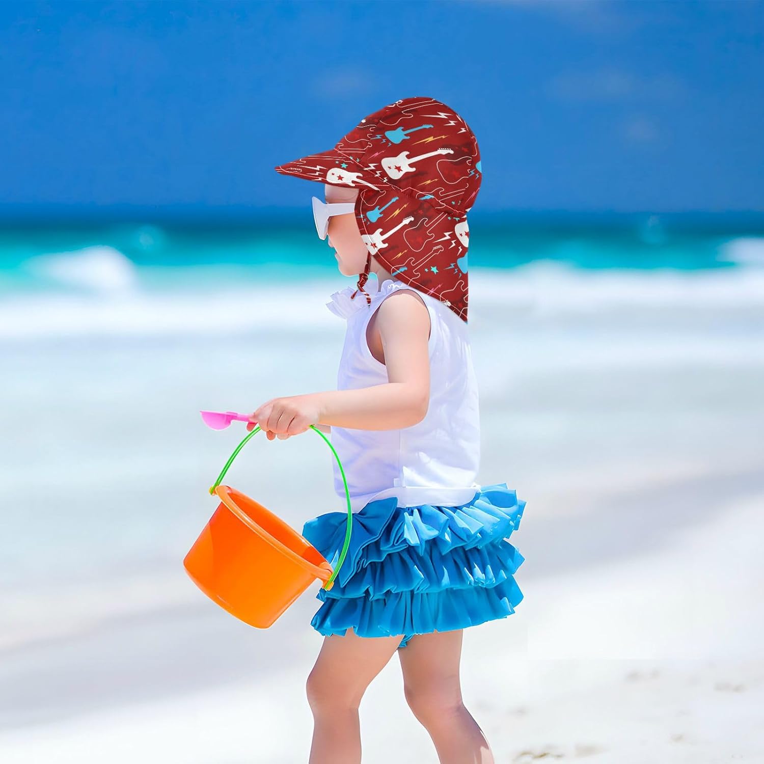 PigSaly Adjustable Toddler Sun Hat Bucket with Wide Brim