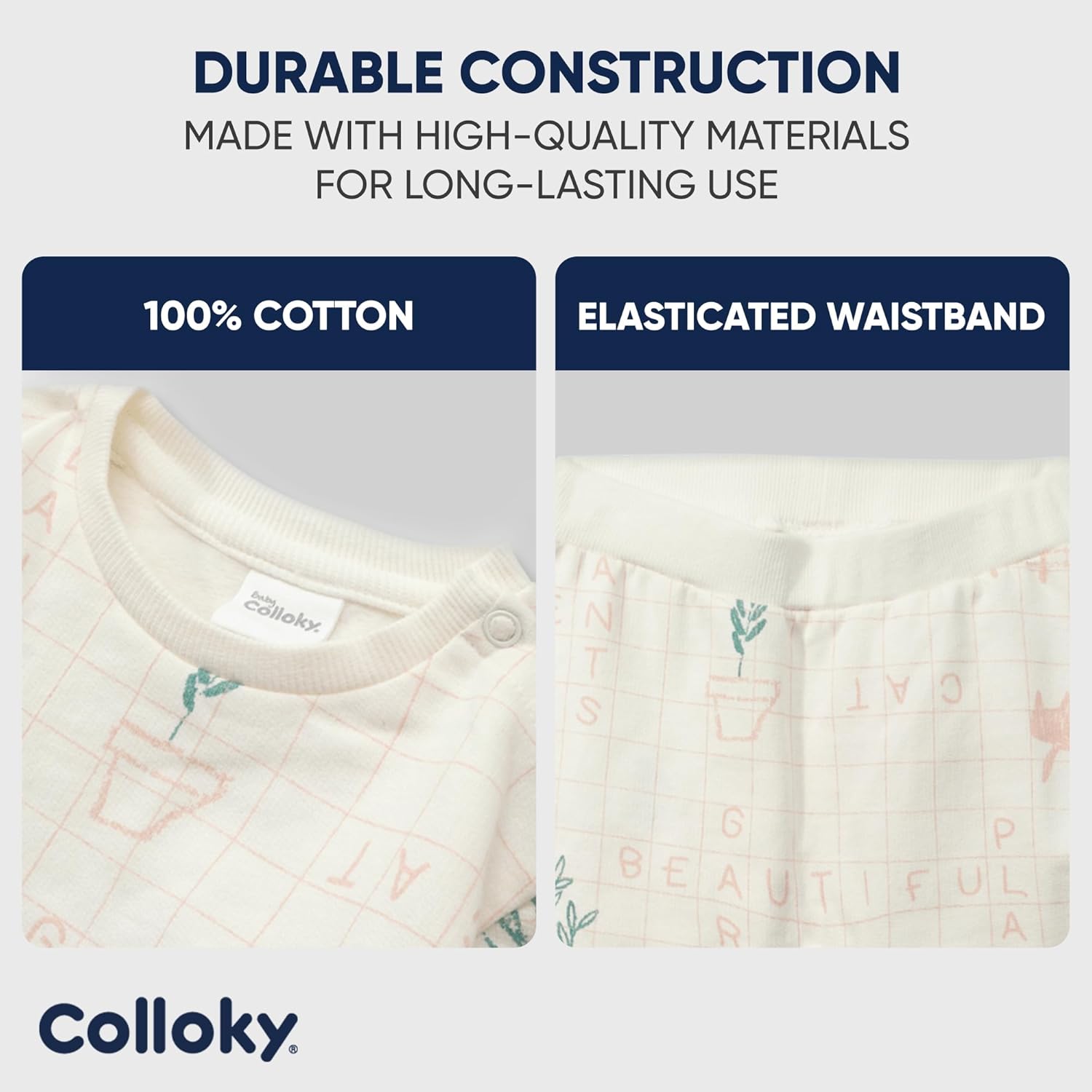Newborn Soft Cotton Sleepsuit Button Pull-On Closure