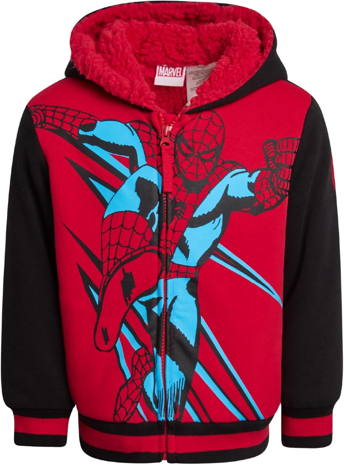 Marvel Boys Zip-Up Hoodie - Avengers Spider-Man Fleece Sweatshirt 3T-7