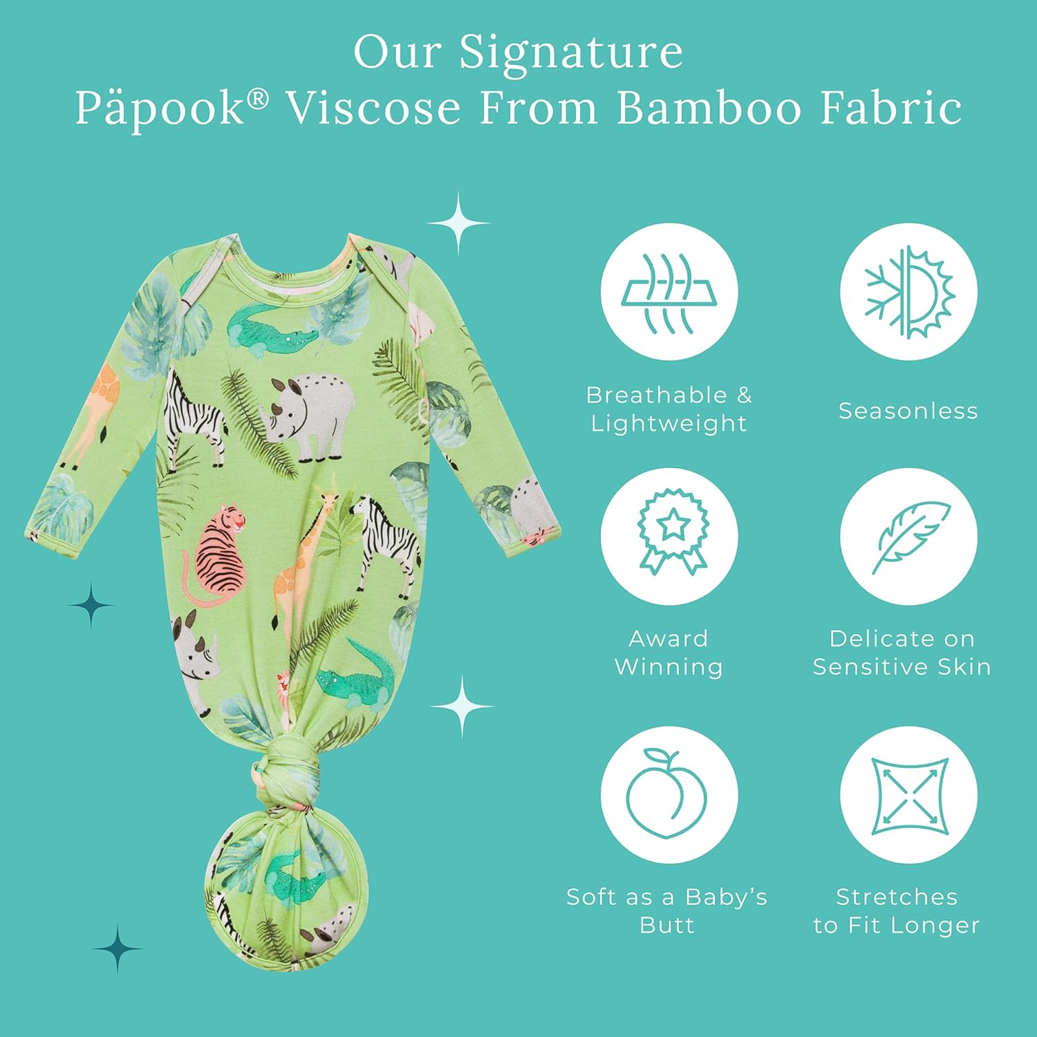 Posh Peanut Newborn Knotted Baby Gown 0-3 Months