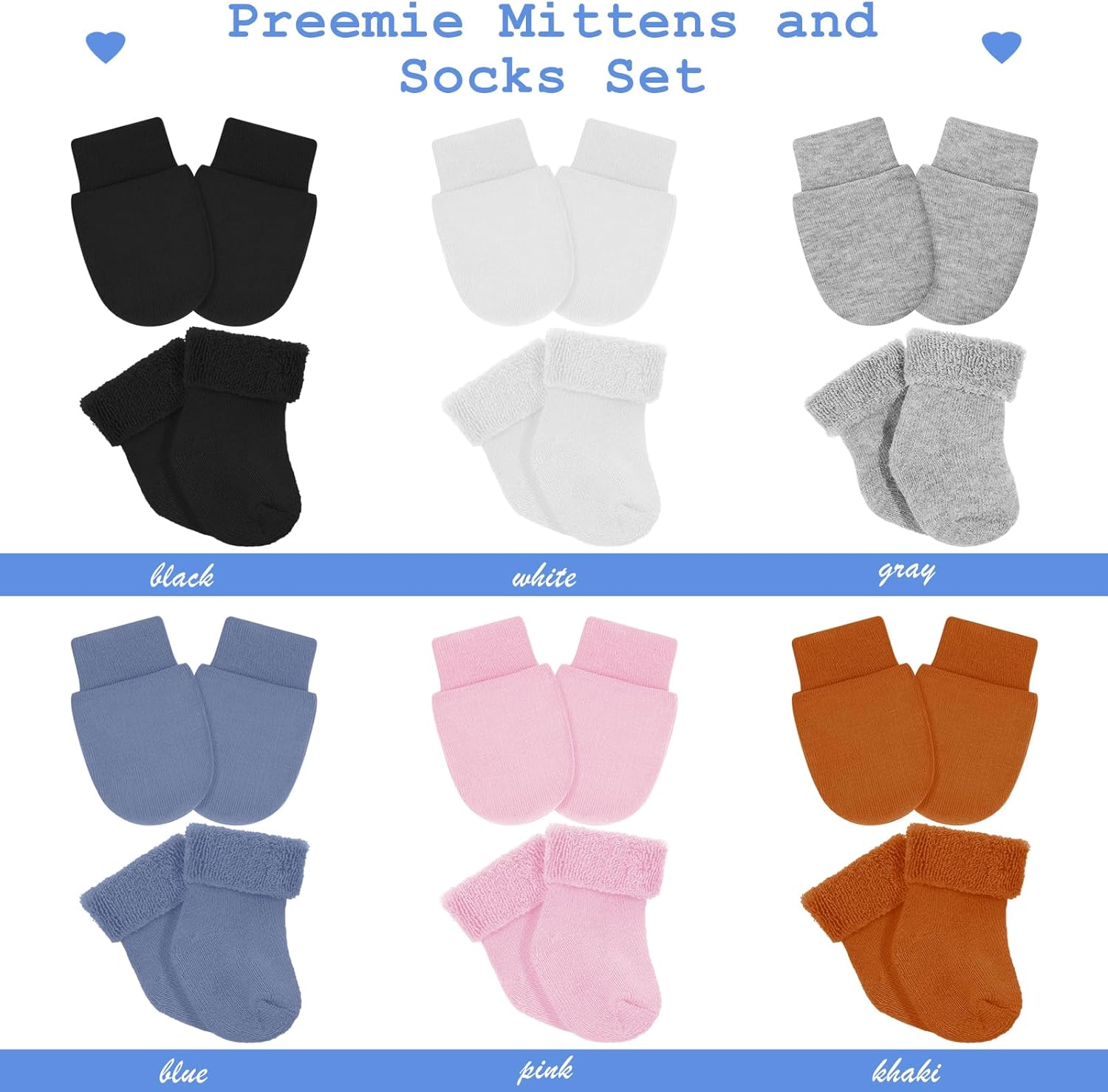 BreathFFY Preemie Mitten Sock Set for Newborns