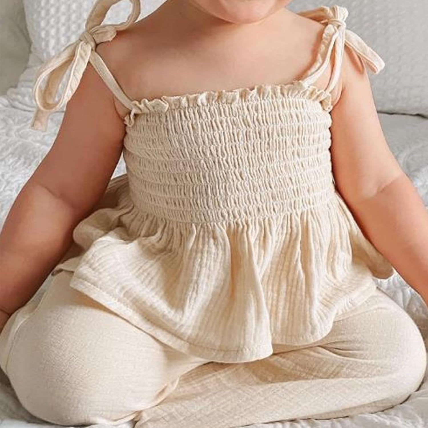 Toddler Girl Linen Camisole Pants Set