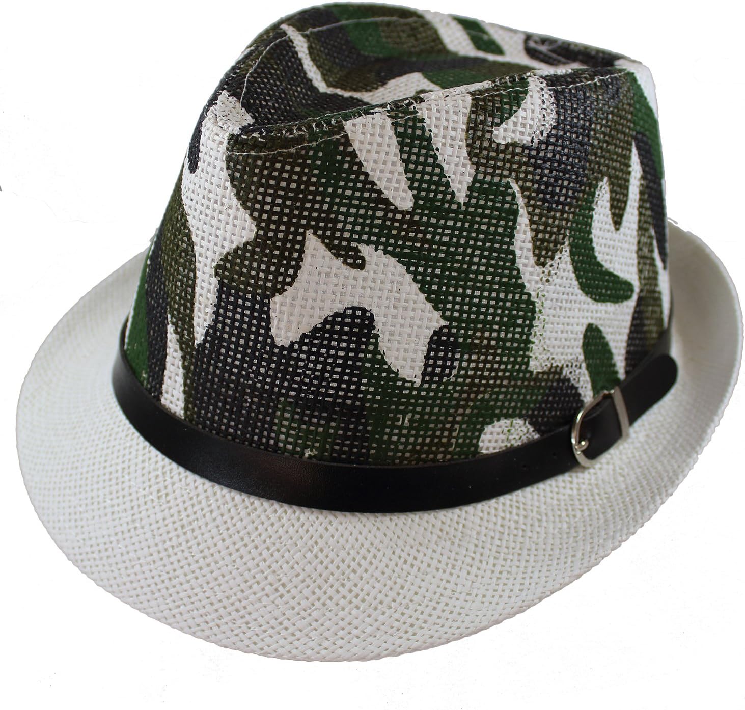 Gelante Summer Fedora Panama Straw Hats with Black Band