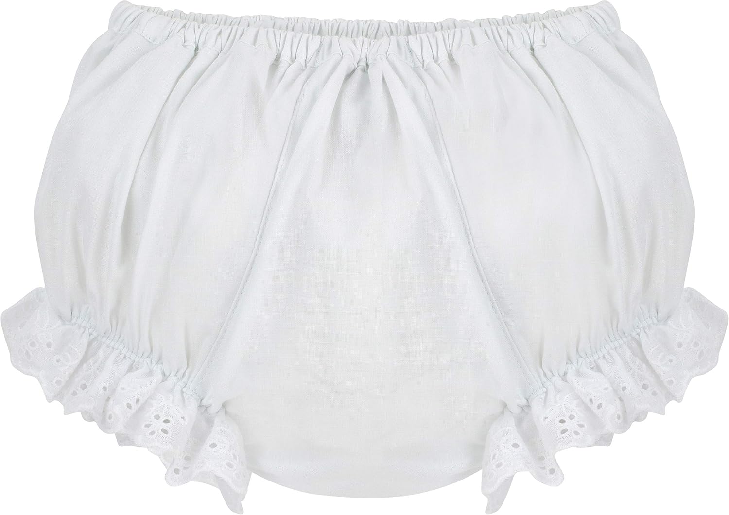Baby Bloomers Diaper Cover - Ruffled White Flowers for Girls