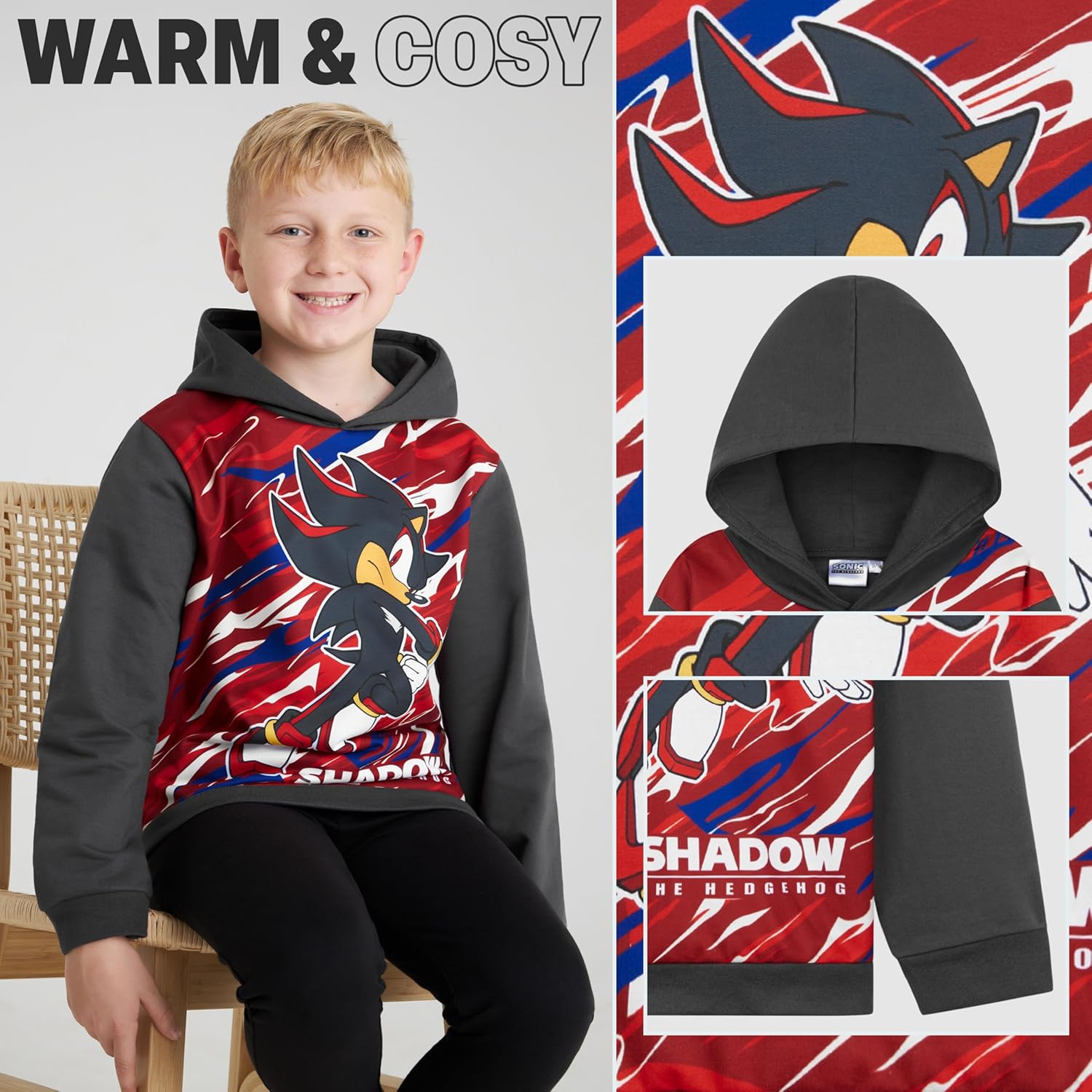 Sonic The Hedgehog Shadow Knuckles Tails Hoodie for Boys - Unisex Gift