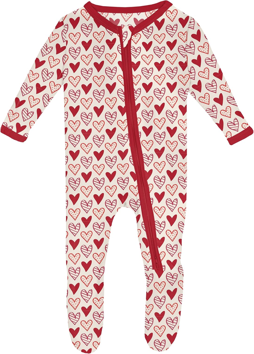 Perfect Valentines Day Footies for Baby - Soft Stretchy and Cozy