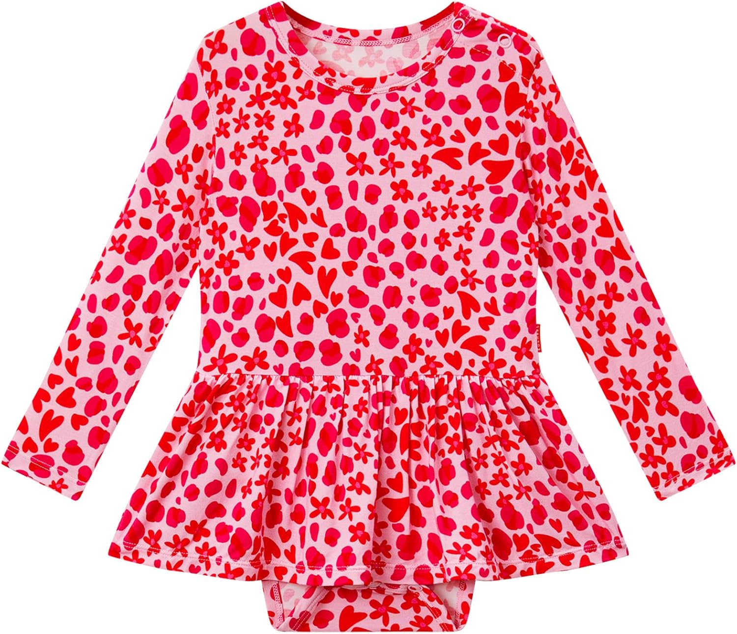 EASWEET Baby Girl Bodysuit Dress - Bamboo Viscose Long Sleeve Romper for Infants