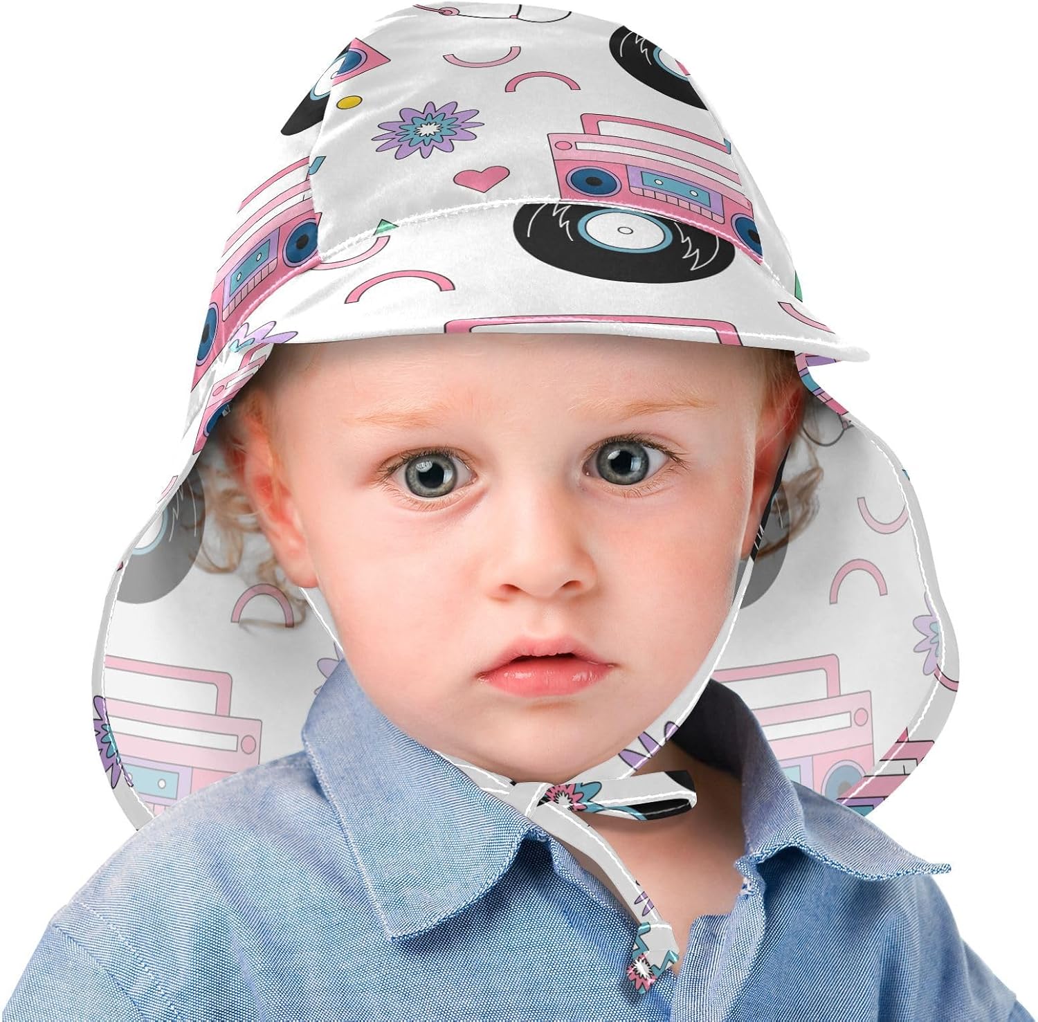 Retro Music Records Audio Tapes Baby Girls Hats Caps