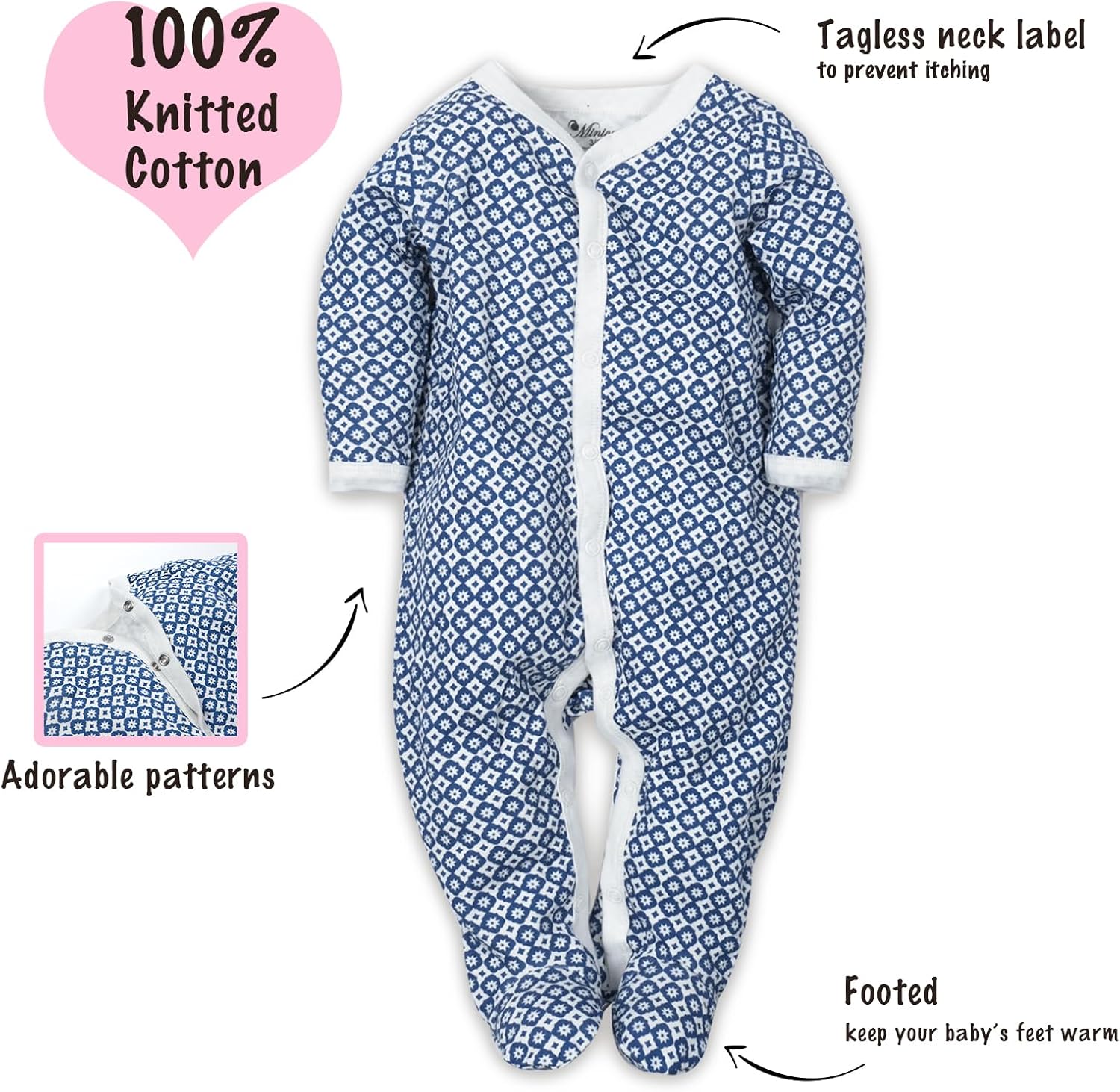 Minicoco Babys Long Sleeve Jumpsuit