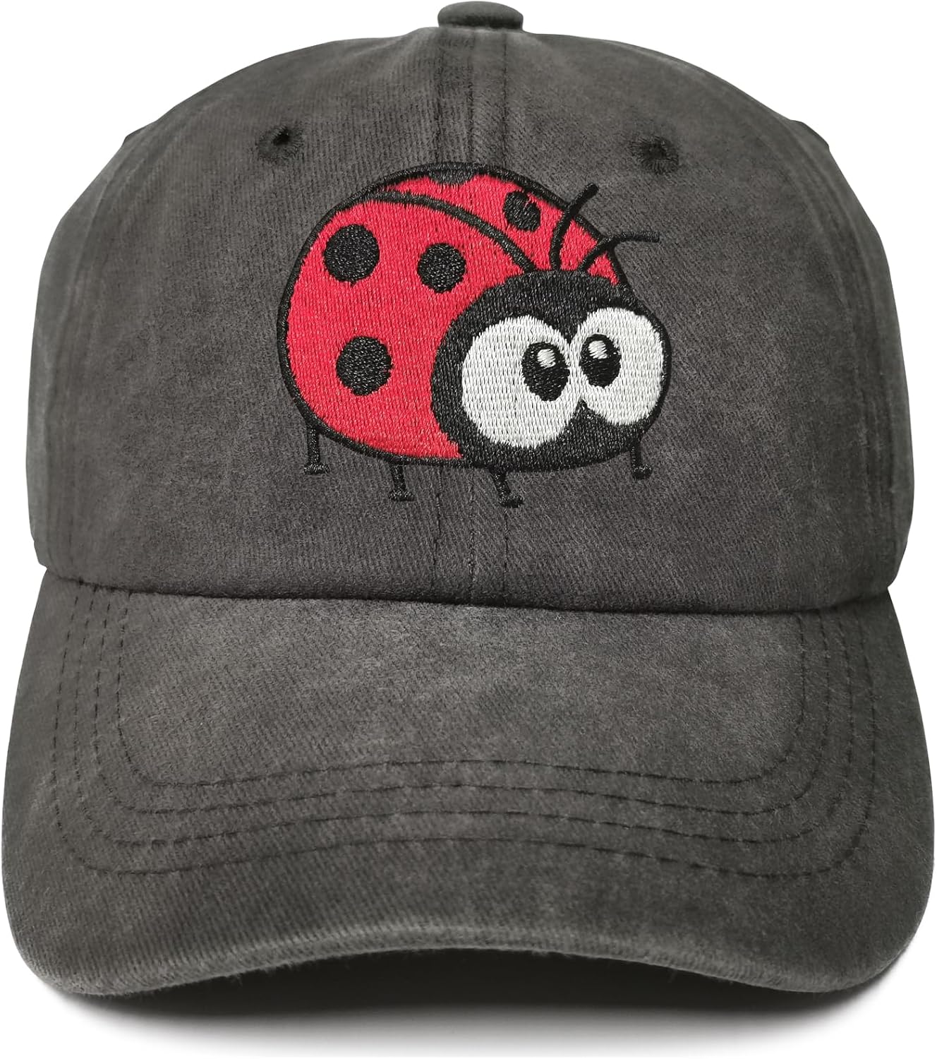 Embroidered Ladybug Baseball Cap for Kids