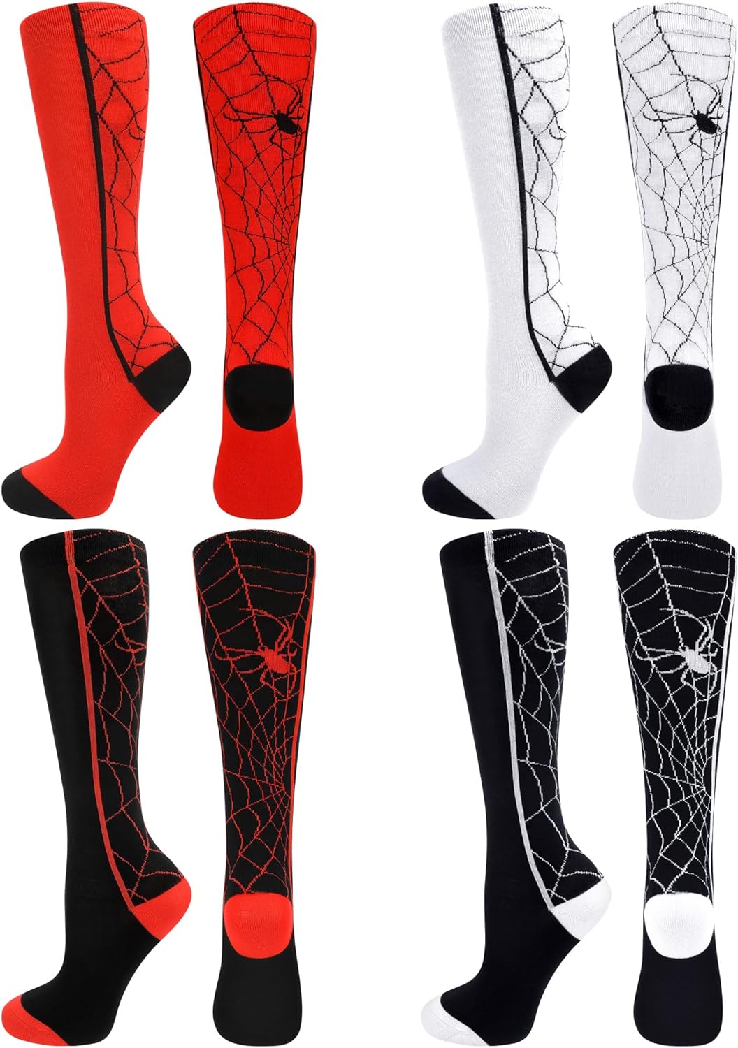 Cutecrop Halloween Spider Socks for Kids 4 Pairs 1
