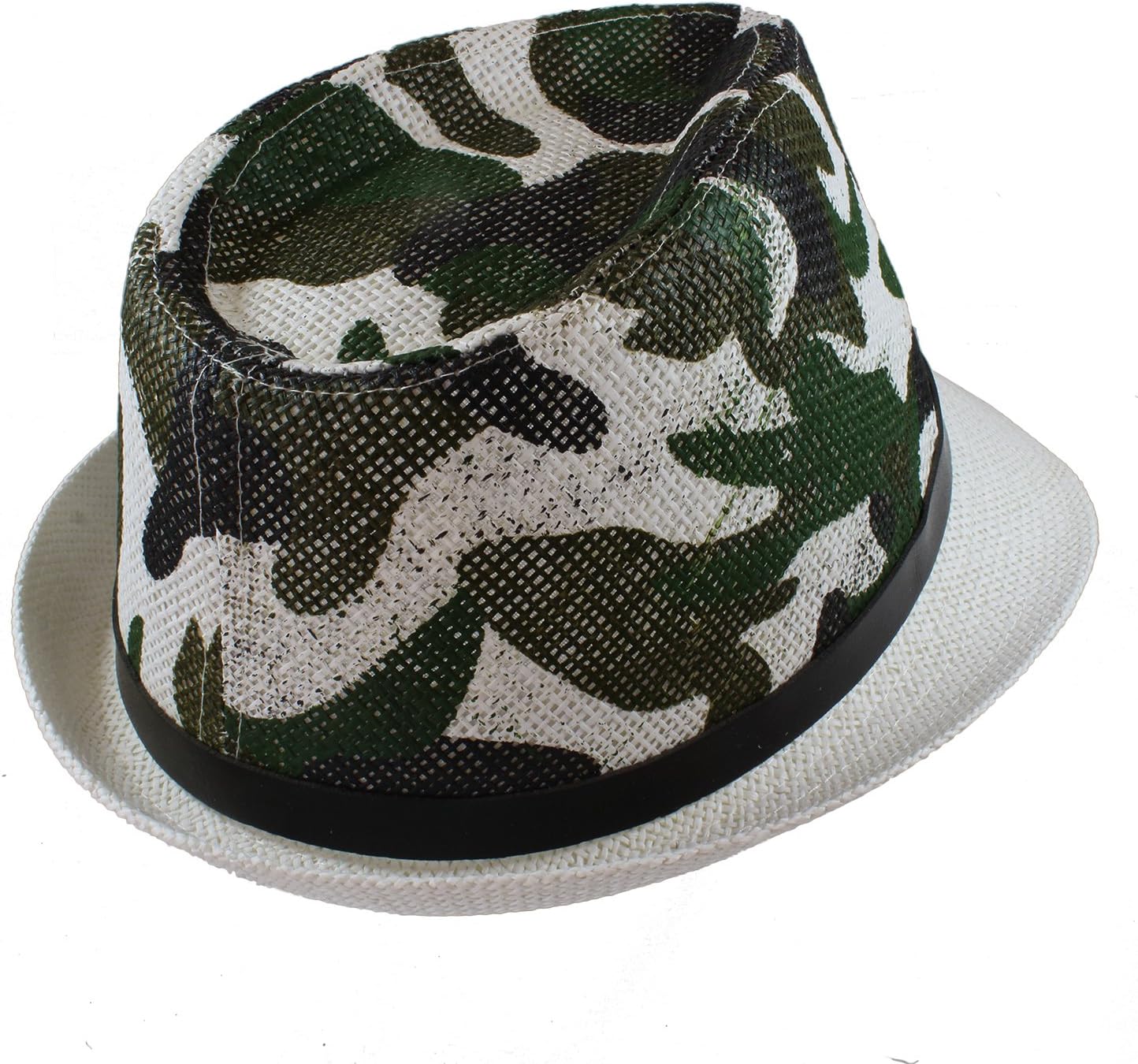 Gelante Summer Fedora Panama Straw Hats with Black Band