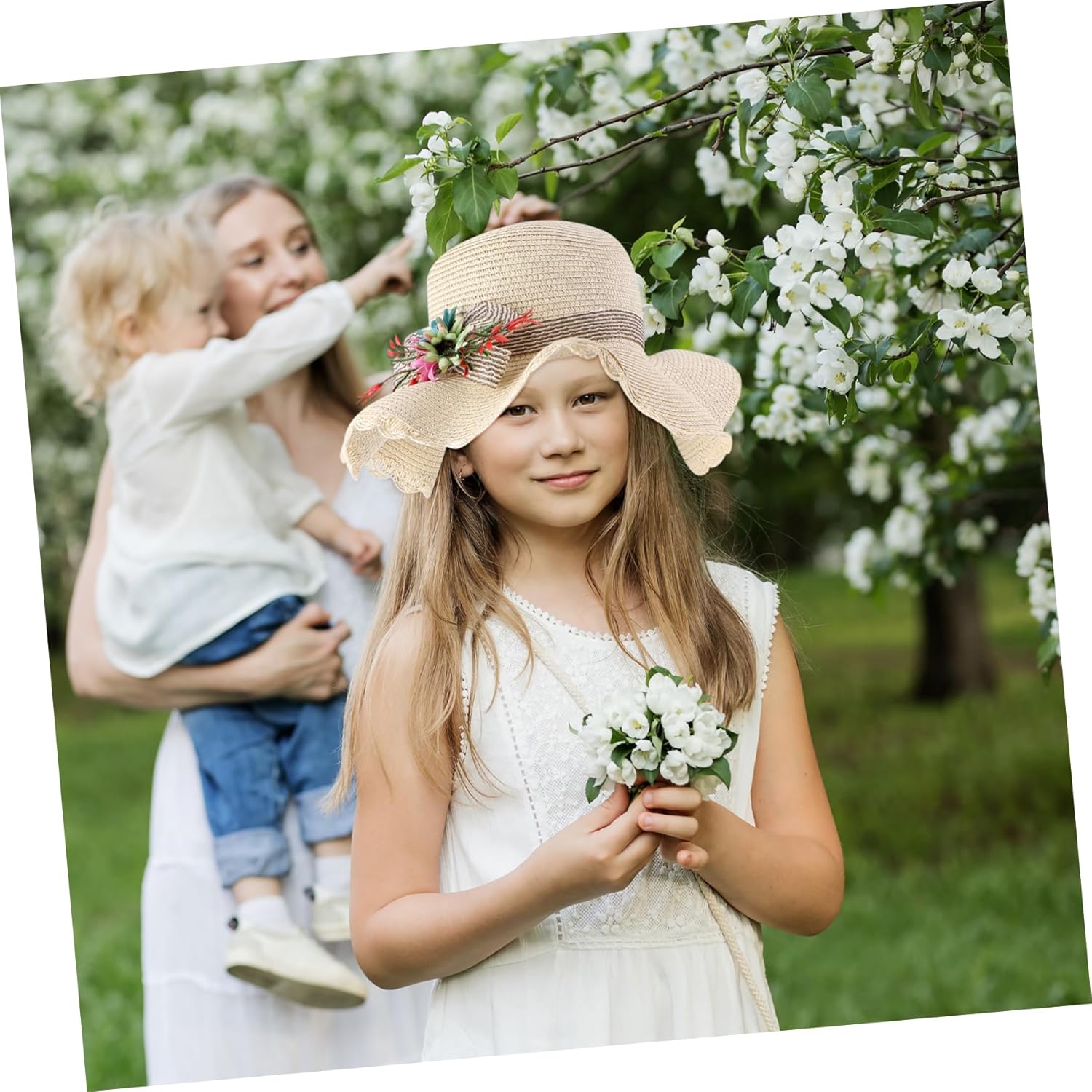 LIFKOME Boys and Girls Straw Hat Soft Breathable UV-Protective