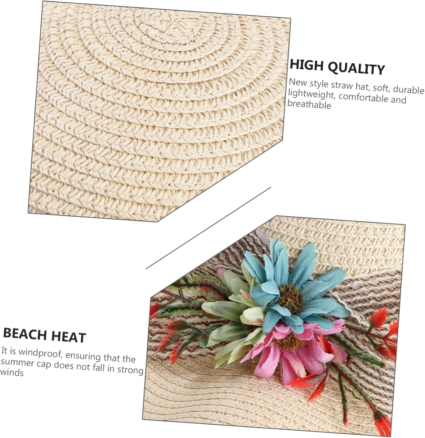LIFKOME Boys and Girls Straw Hat Soft Breathable UV-Protective
