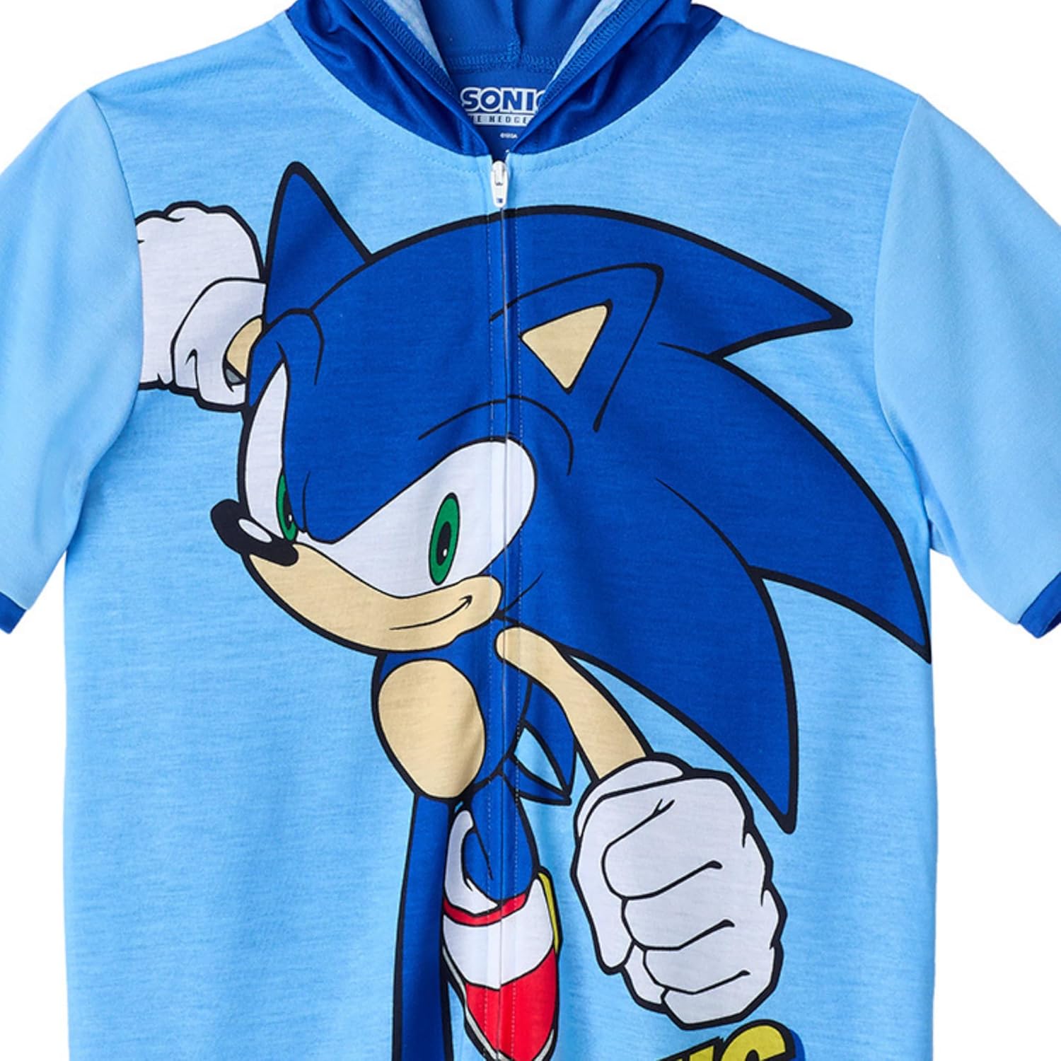Sonic The Hedgehog Kids Onesie Pajamas - Zip Up Hooded Blanket Sleeper