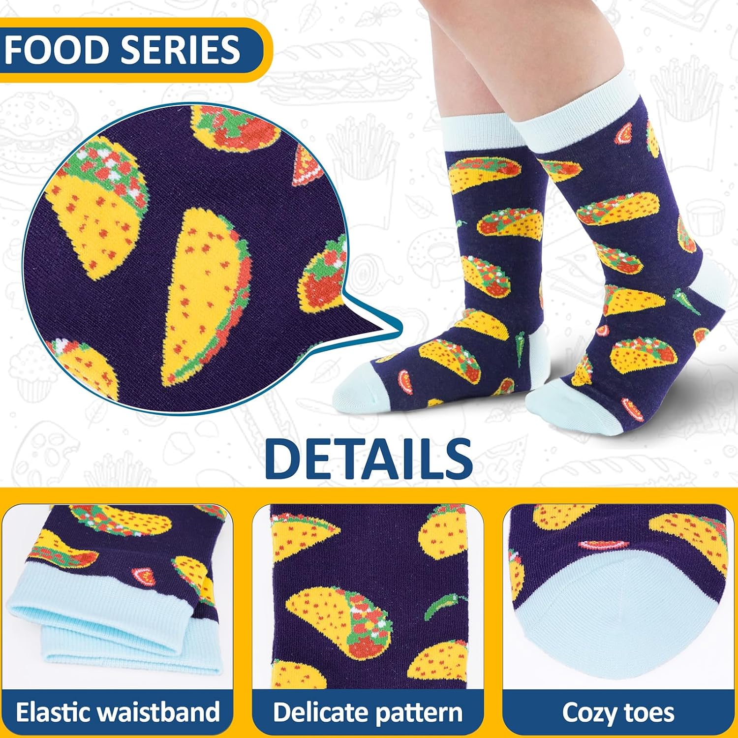 6-Pair Boys Novelty Crew Socks for Kids