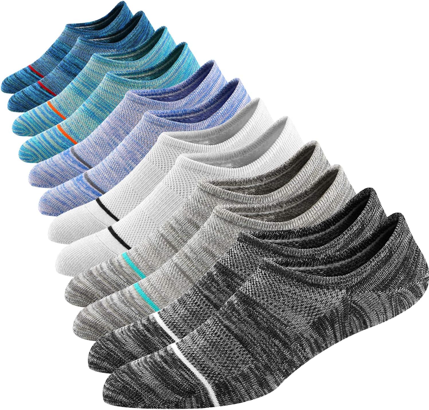 MotteeZconia Mens No Show Socks 6 Pairs Size ML