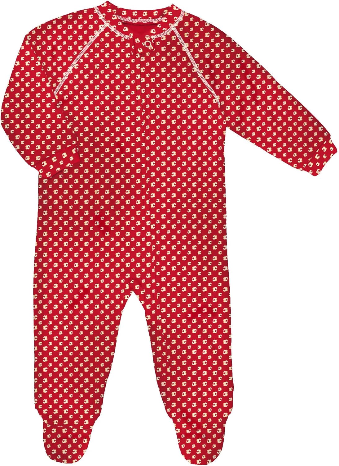 Cuddle with Red Calgary Flames Raglan Romper