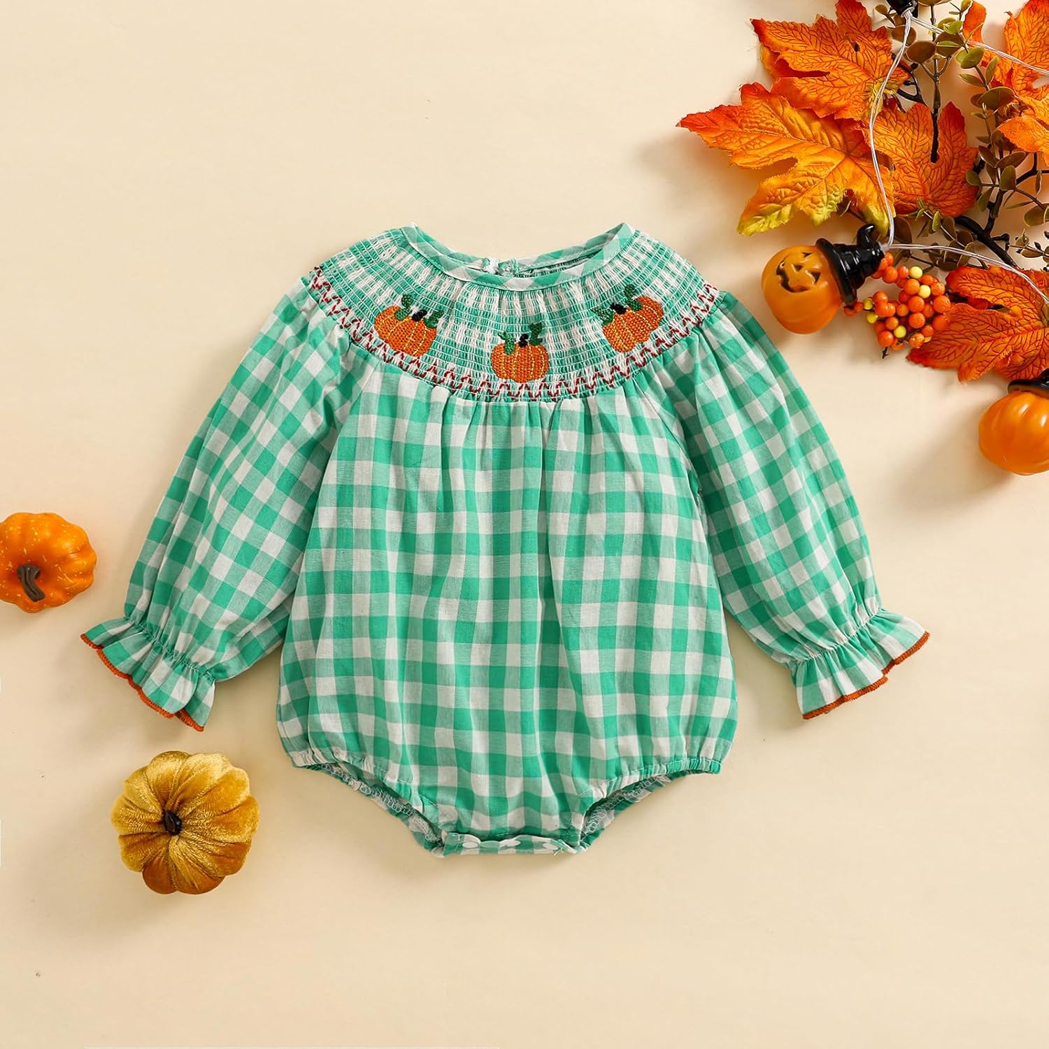 Pumpkin Plaid Romper Hello Pumpkin Baby Festive Bestie Sp Halloween Softy ToddlerRowsrows