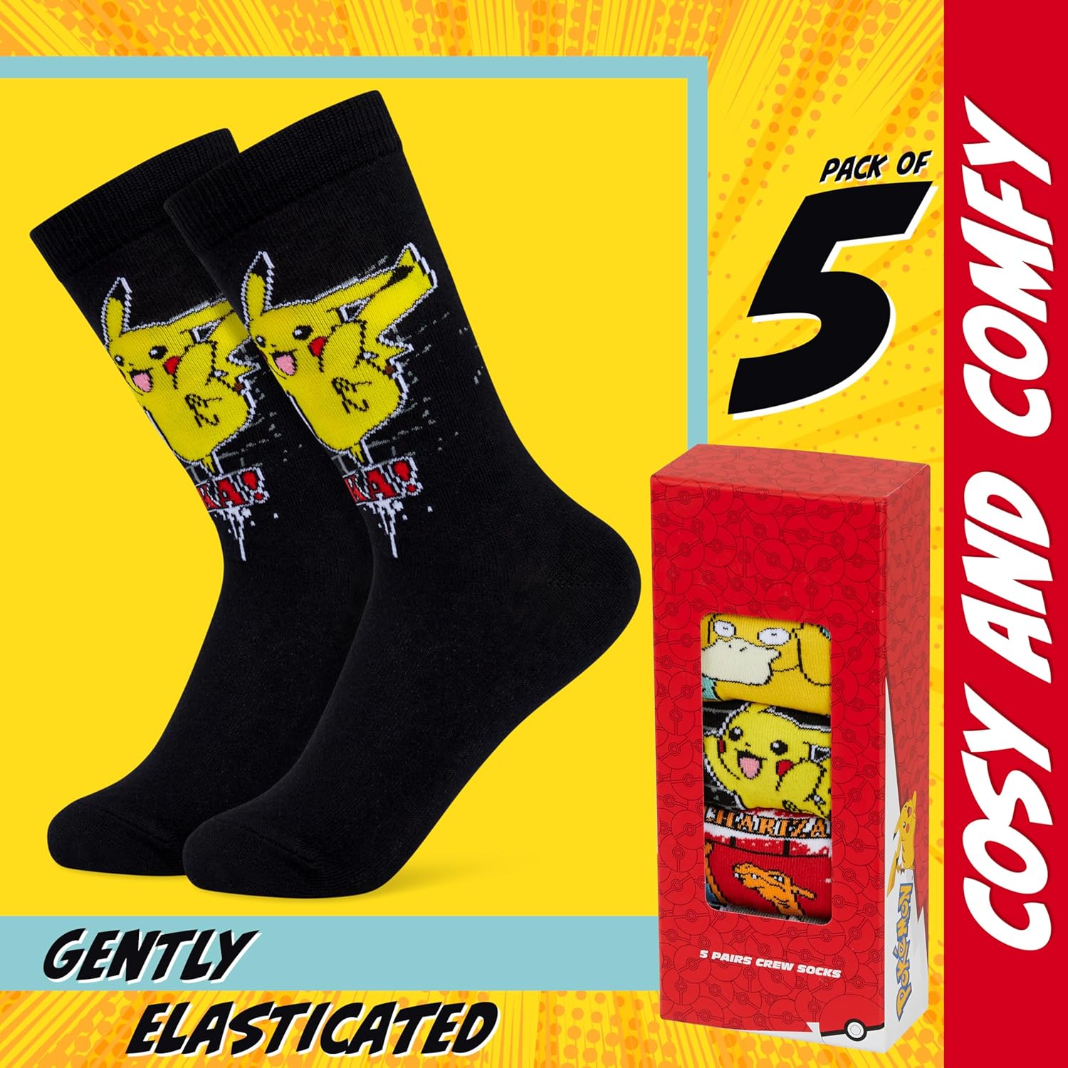 Pokmon Boys Calf Socks - Super Soft Cushy for Kids
