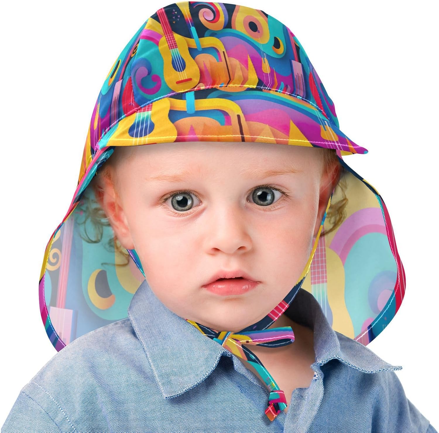 Emelivor Music Guitar Baby Sun Hat UPF 50 Wide Brim