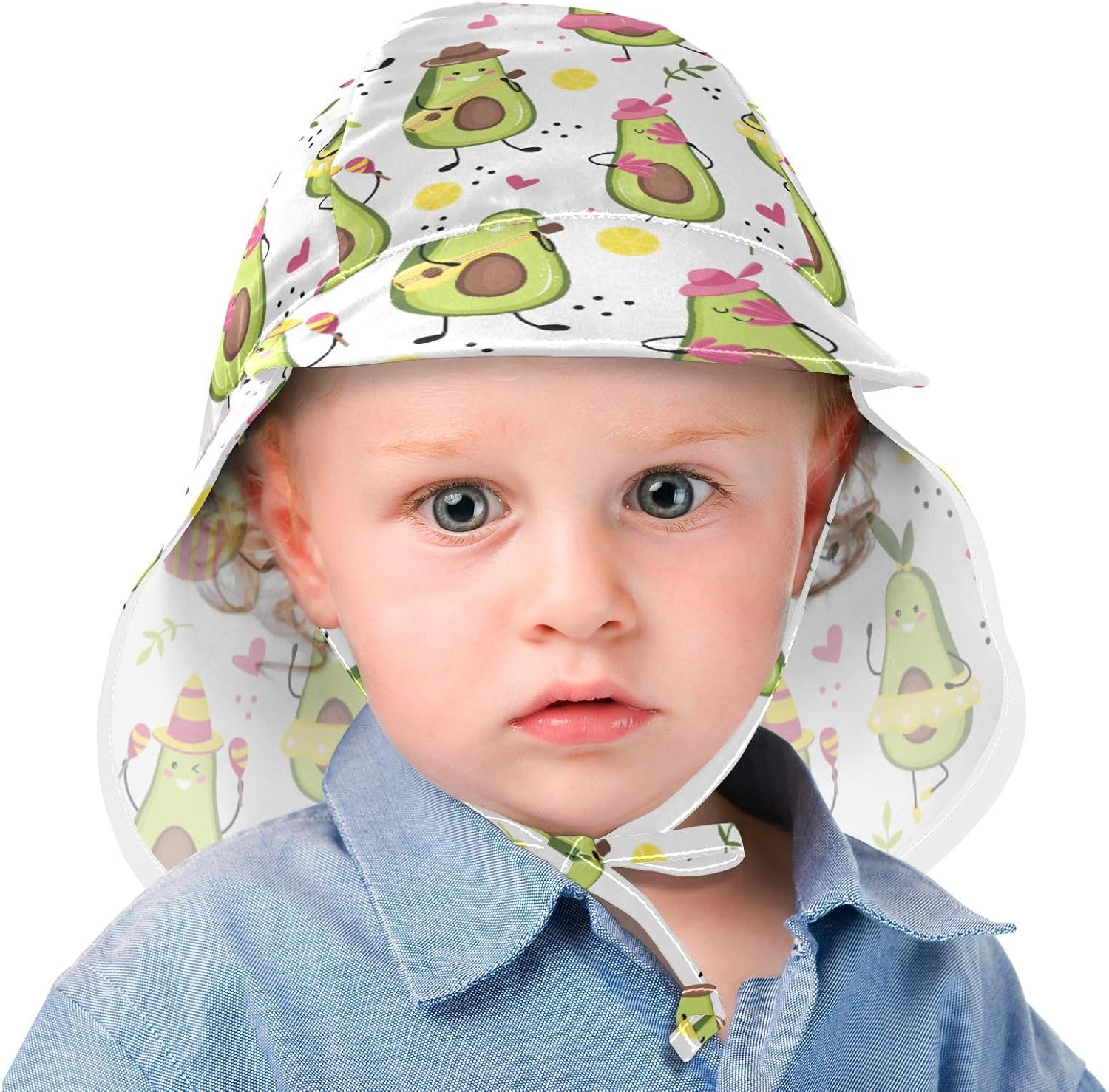 Cute Toddler Beach Bucket Hat with Funny Music Avocado Print