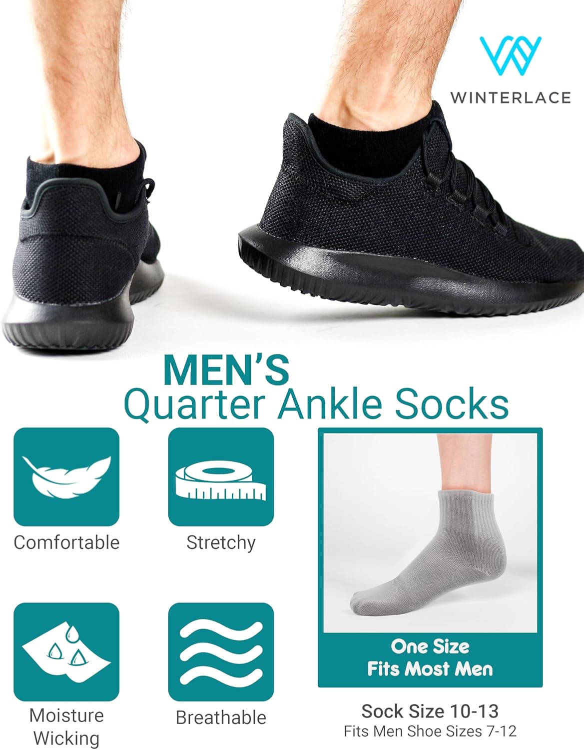 Winterlace Casual Athletic Ankle Socks 48-Pair Pack