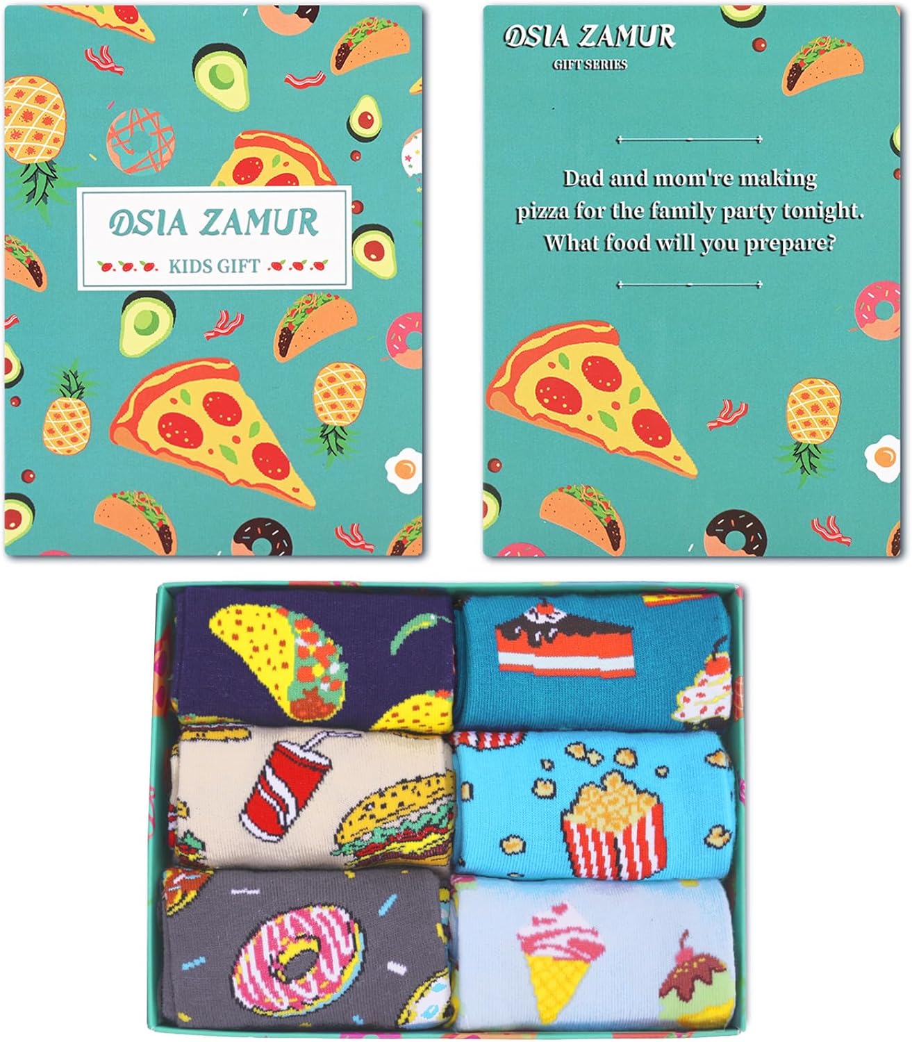 6-Pair Boys Novelty Crew Socks for Kids