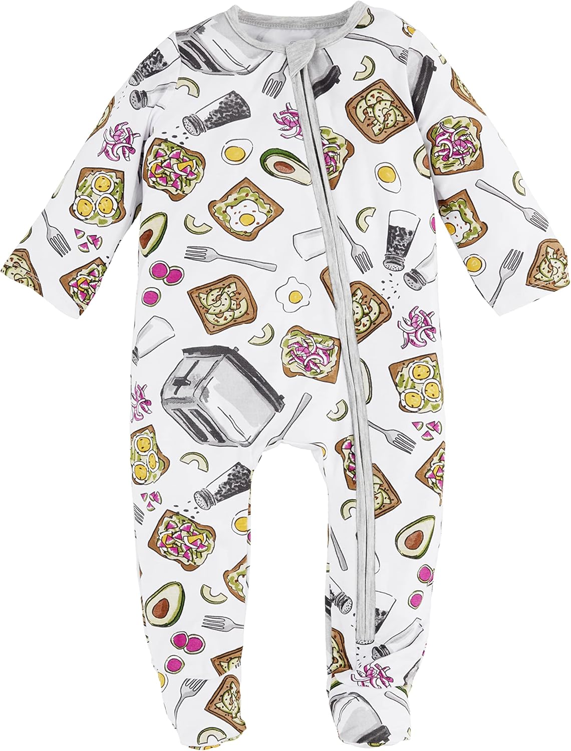 White Avocado Toast Baby Food Sleeper Minnie Muffin Design