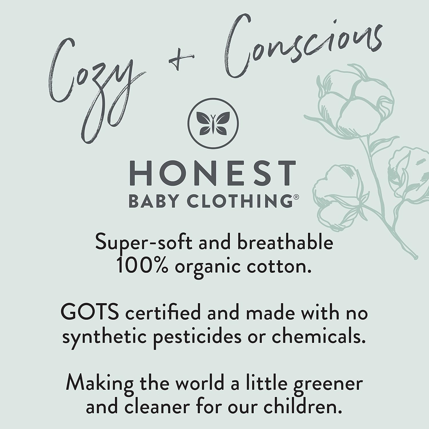 HonestBaby Baby Girls 2-Pack Pajamas