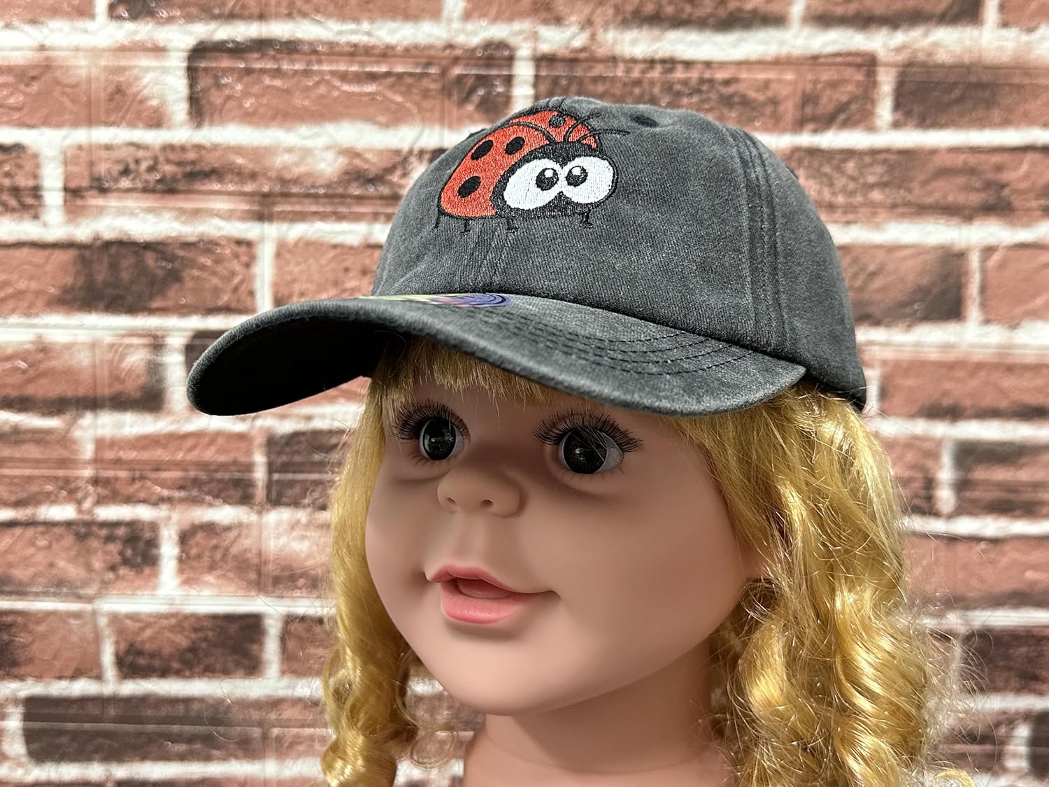Embroidered Ladybug Baseball Cap for Kids