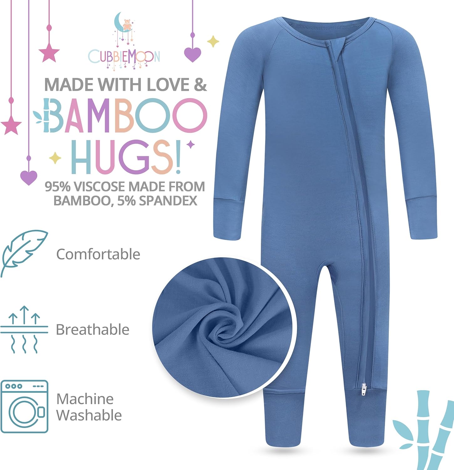 2-Pack Bamboo Viscose Baby Sleepers