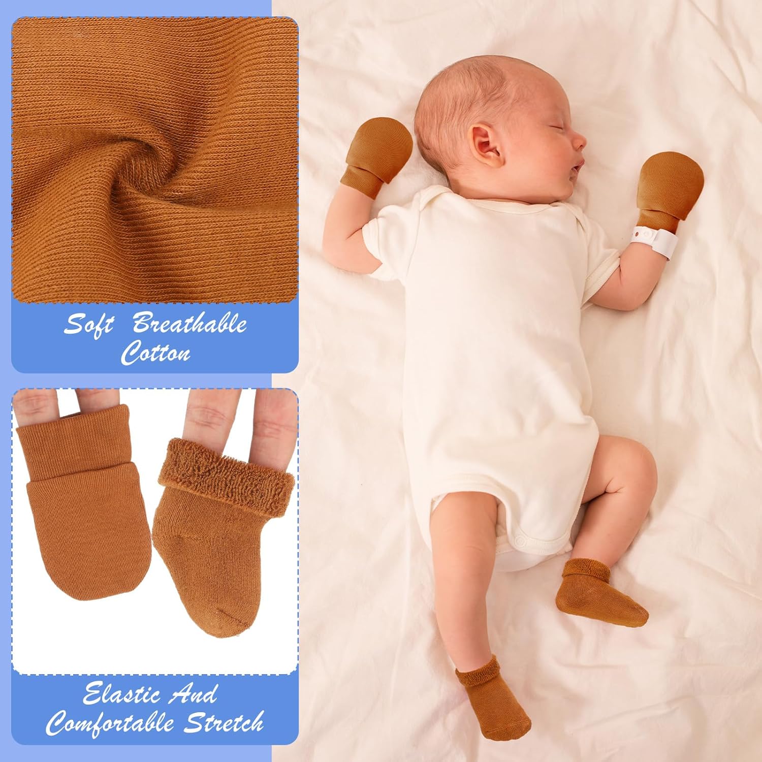 BreathFFY Preemie Mitten Sock Set for Newborns