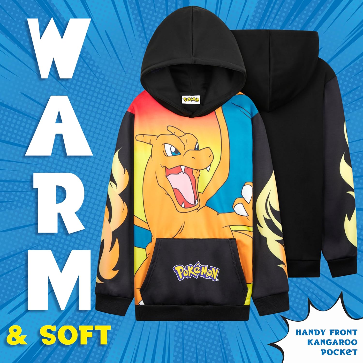 Pokemon Kids Warm Pikachu hoodie for Boys Teens