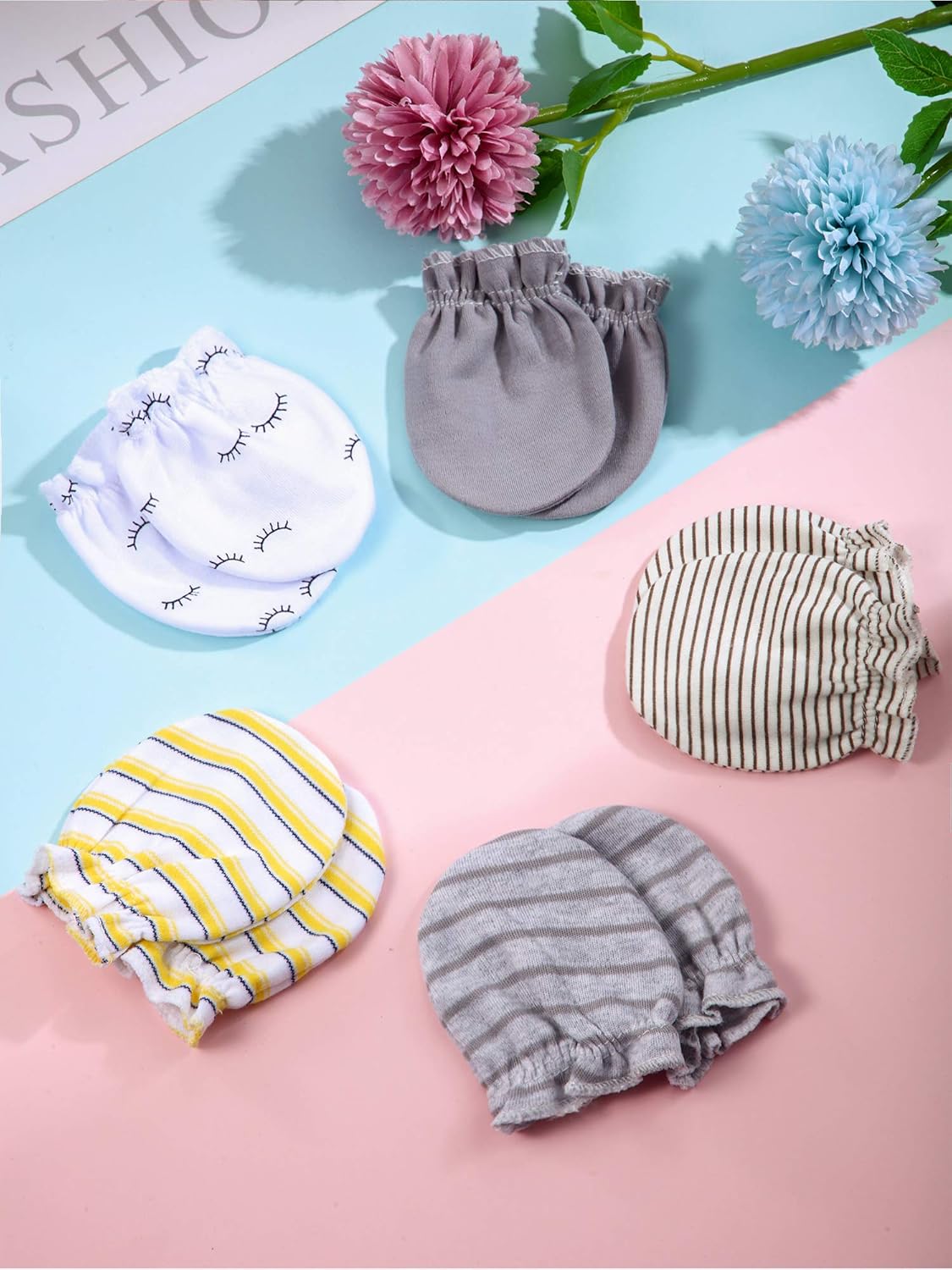 Geyoga 24-Piece Newborn Baby Mittens Girls Boys