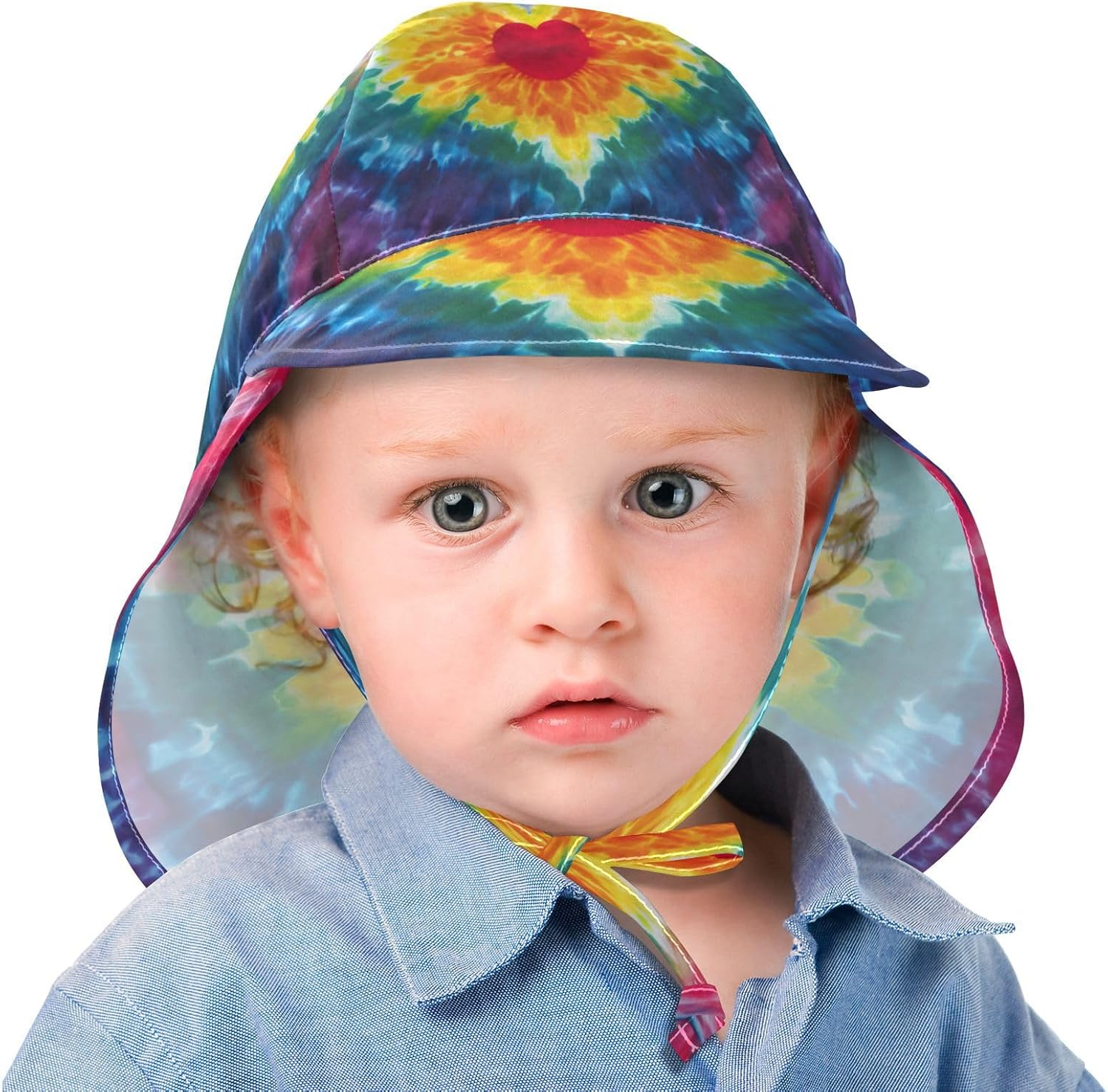 Emelivor Tie Dye Heart Baby Sun Hat 50 UPF Protection