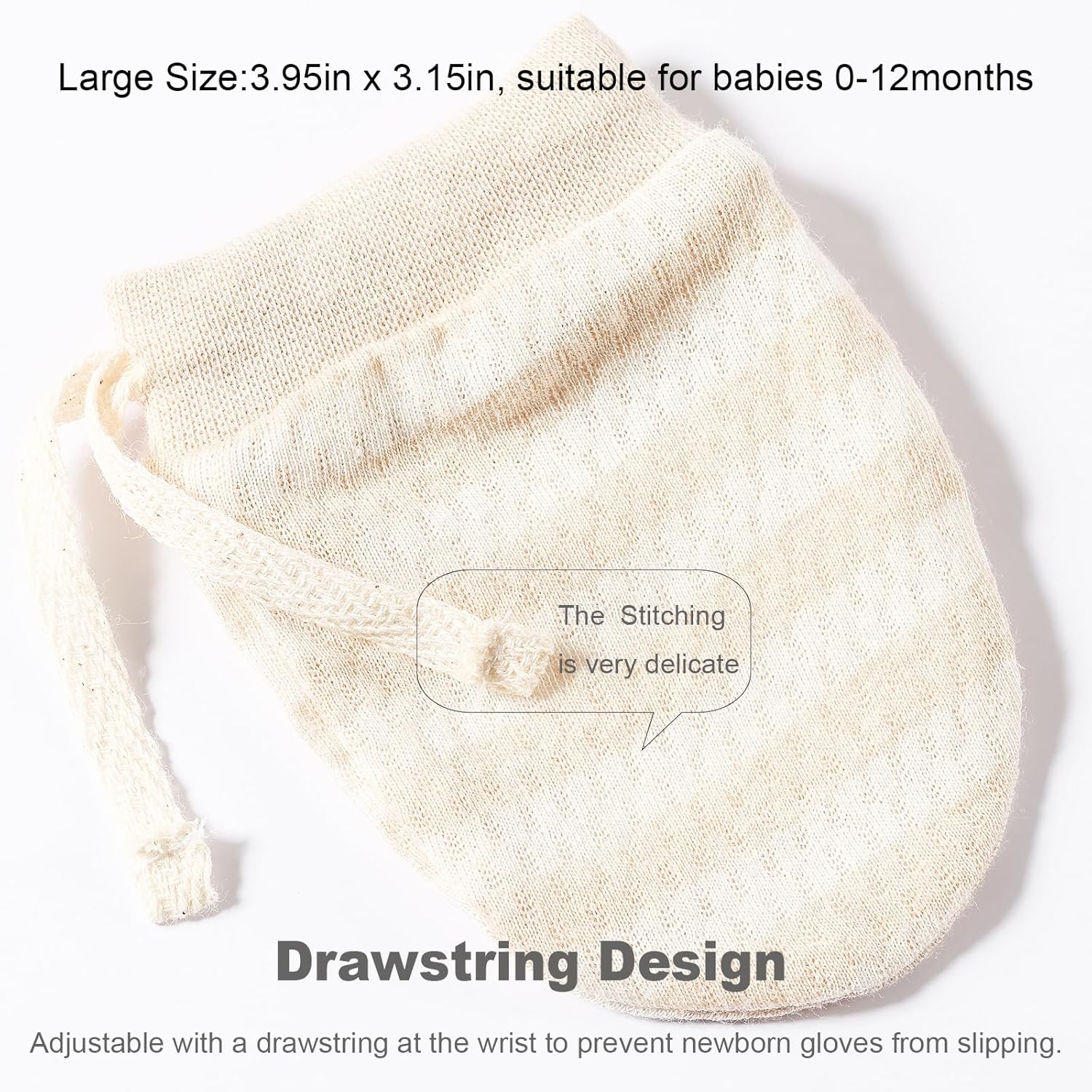MOMSMENU Newborn Mittens 3 Pack Organic Cotton No Scratch
