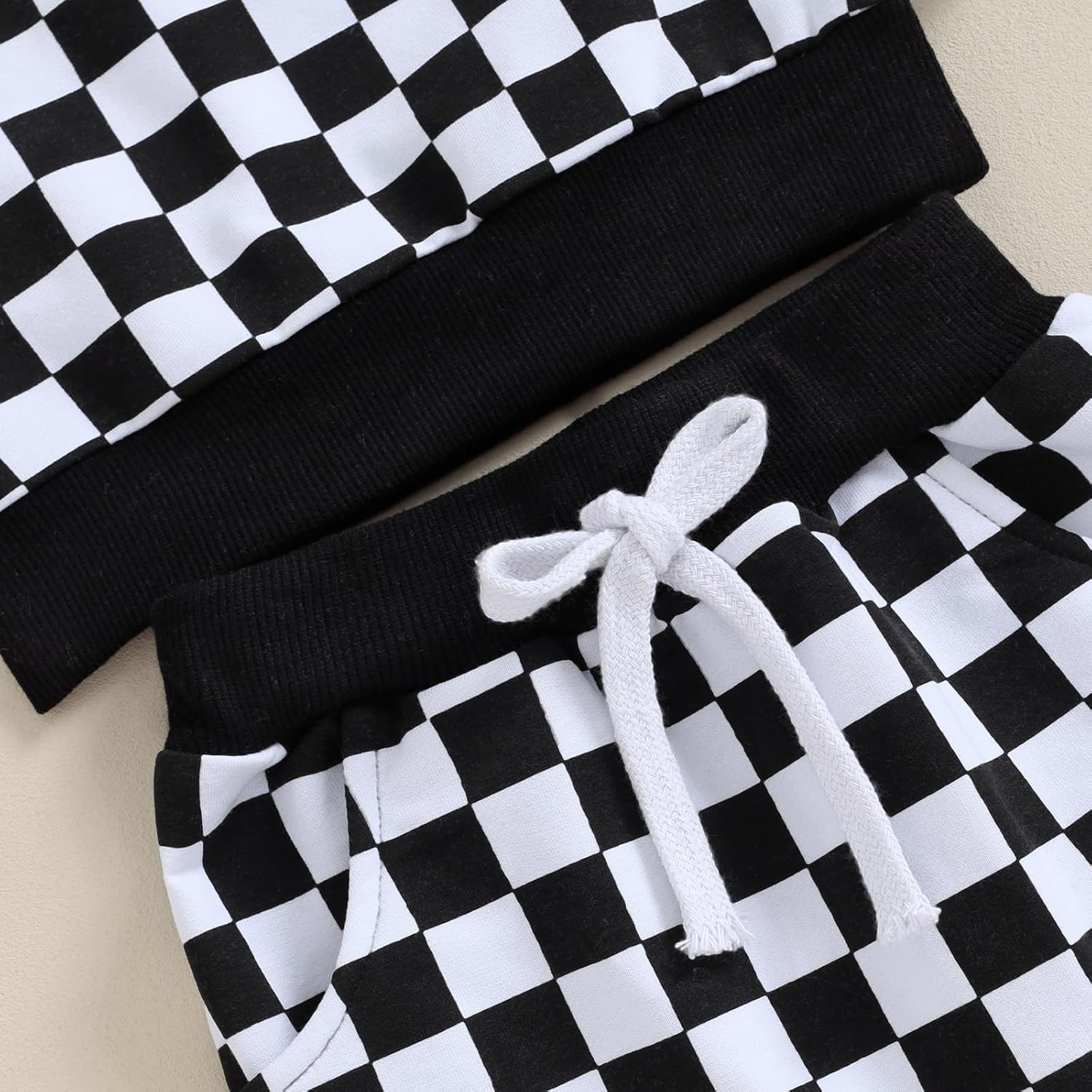 Fall Winter Toddler Baby Checkered Sweatsuit