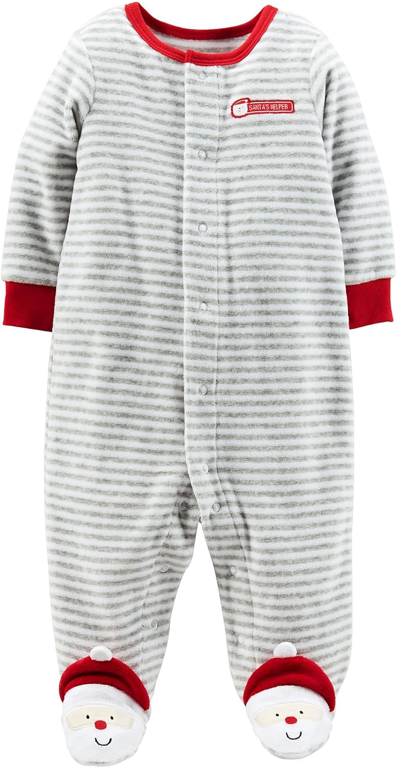 Carters Santa Claus Christmas Sleep N Play Footie for Newborn Baby