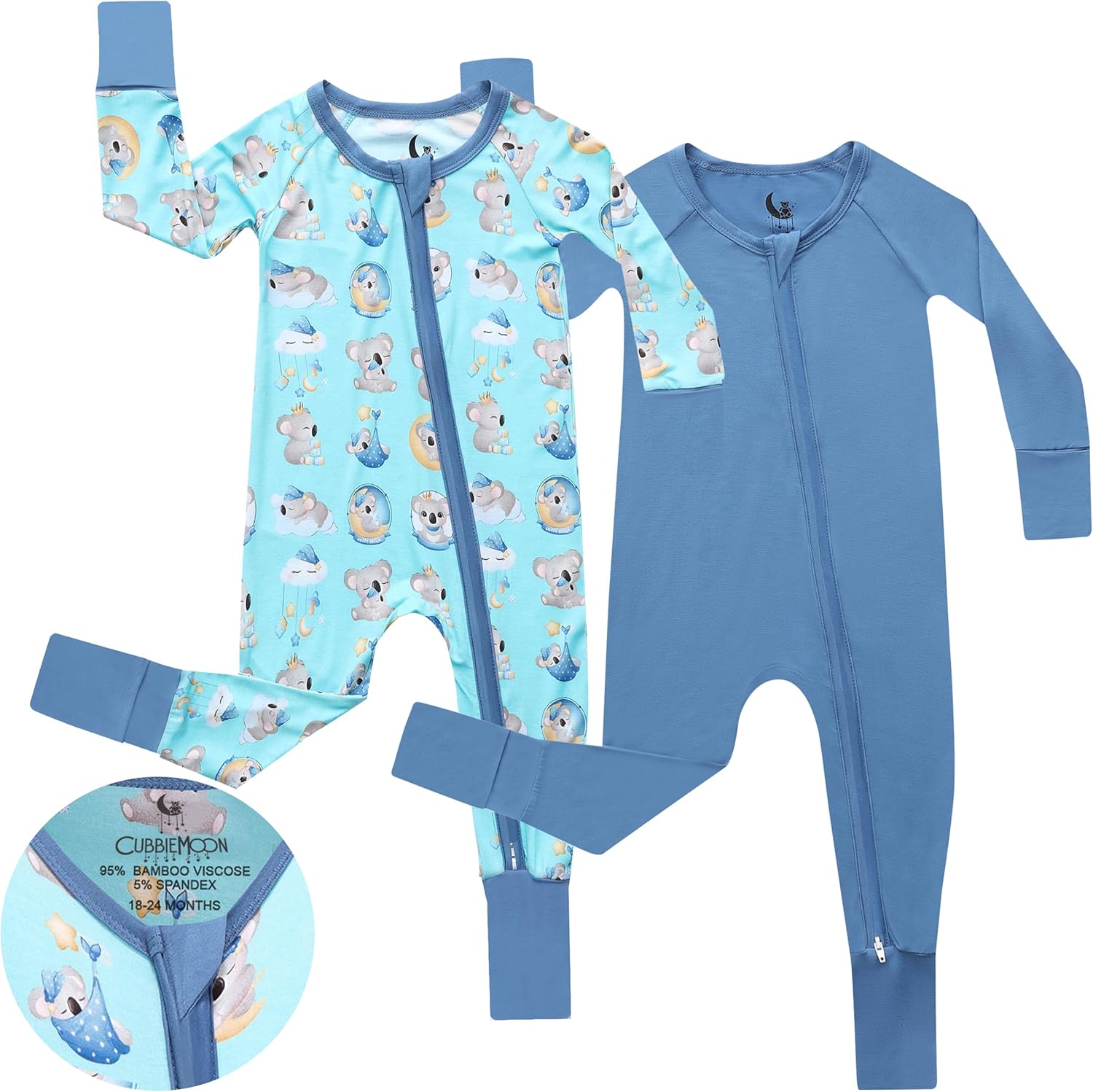 2-Pack Bamboo Viscose Baby Sleepers
