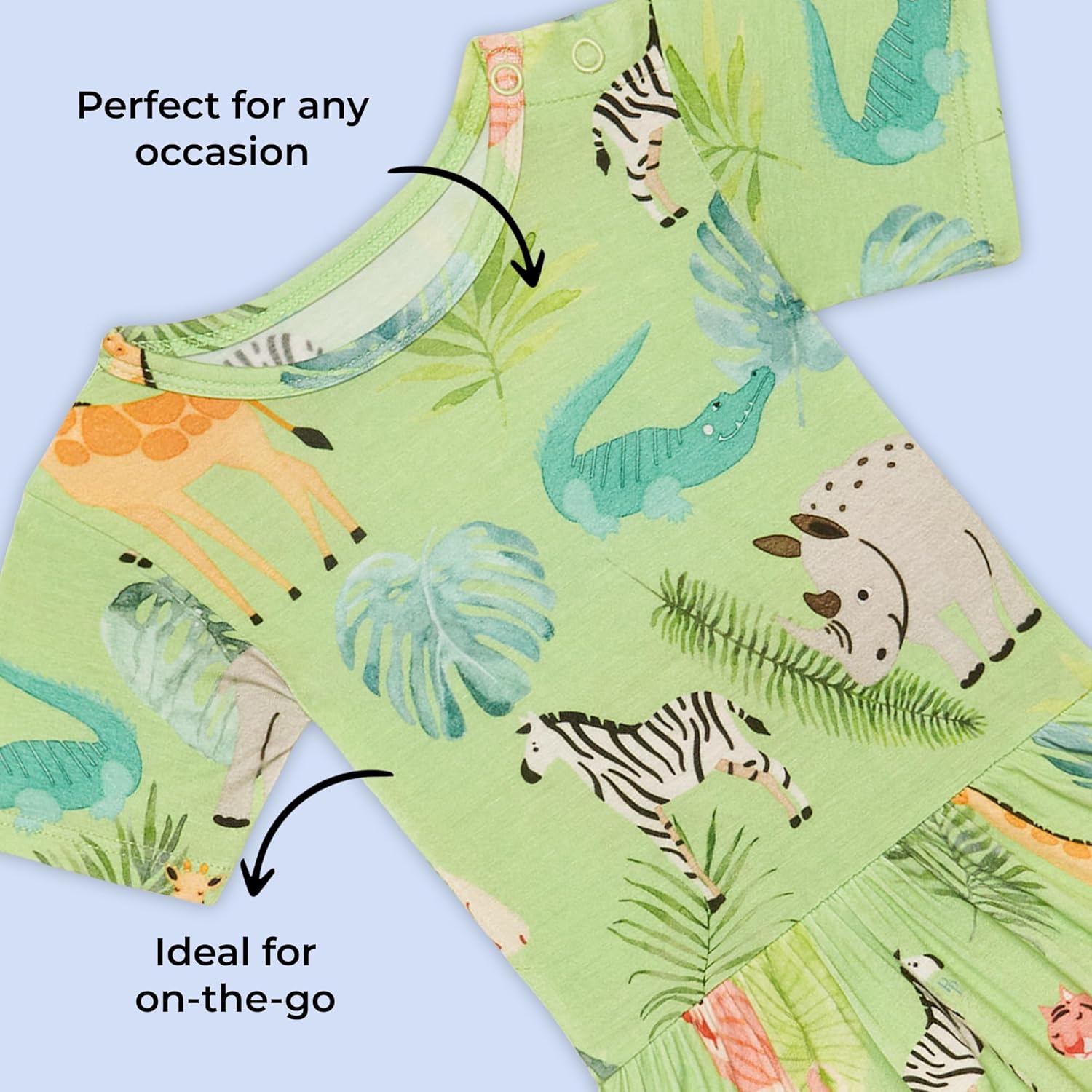 Posh Peanut Twirl Dress Bodysuit for Baby Girls