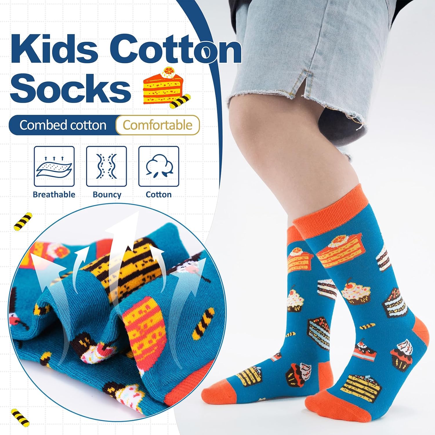 6-Pair Boys Novelty Crew Socks for Kids