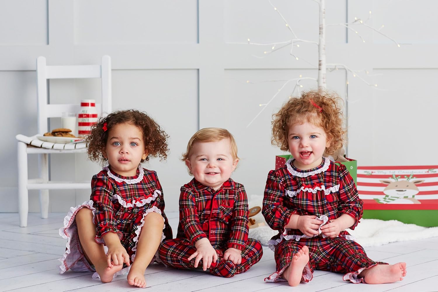 Little Me Christmas Plaid Pajama Set for Baby Girls