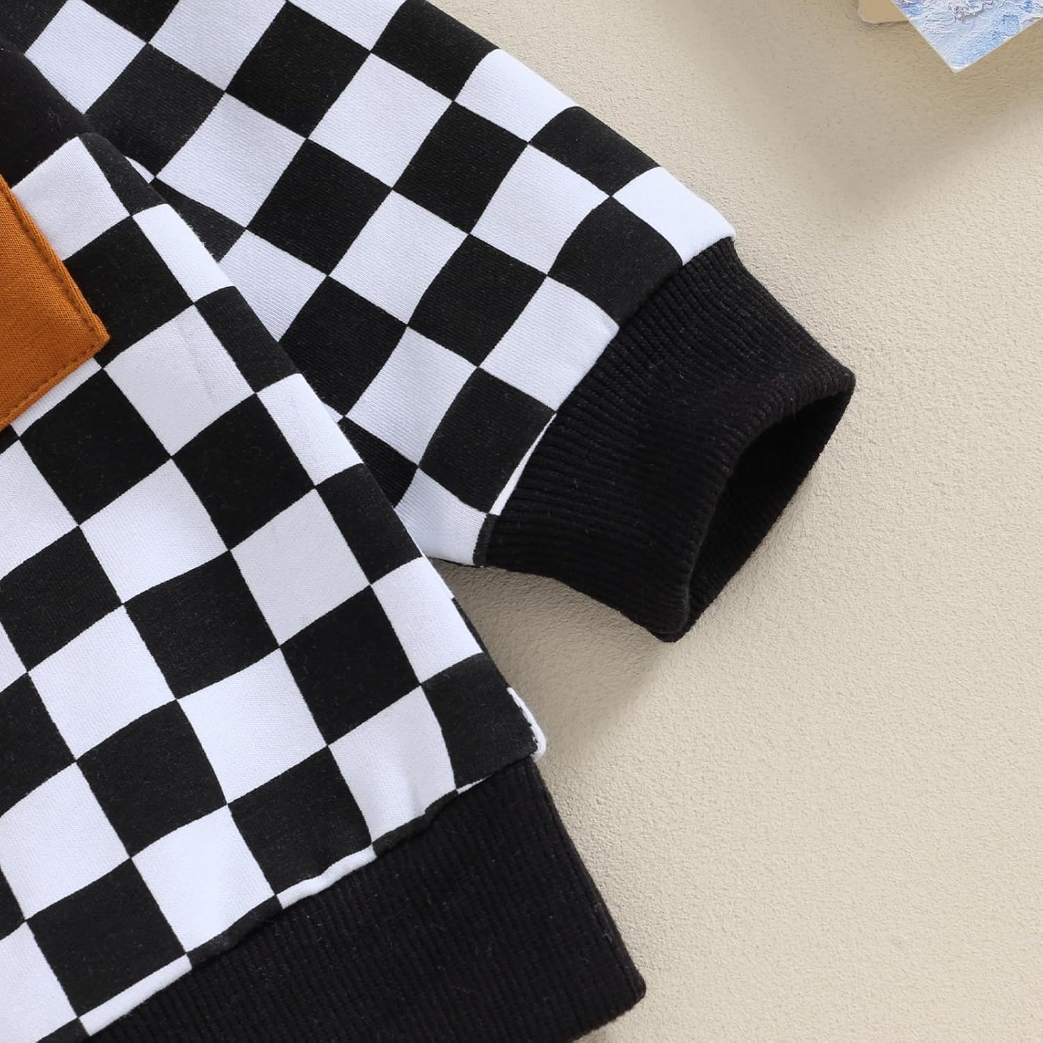 Fall Winter Toddler Baby Checkered Sweatsuit